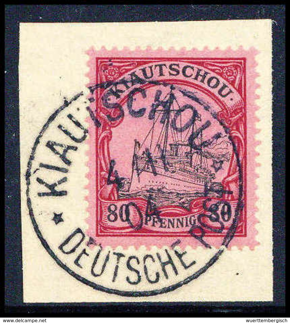 Briefst. 80 Pfg., Tadelloses Bfstk. Mit Idealem Stempel KIAUTSCHOU 4/11 04.<br/><b>Katalogpreis: 65,-+</b> (Michel: 13) - Altri & Non Classificati