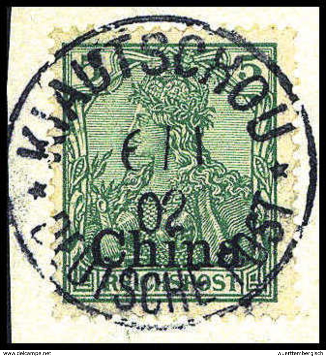 Briefst. KIAUTSCHOU DP 6/1 02, Idealer Abschlag Auf Tadellosem Bfstk. China 5 Pfg. Selten. (Michel: DPC16) - Other & Unclassified