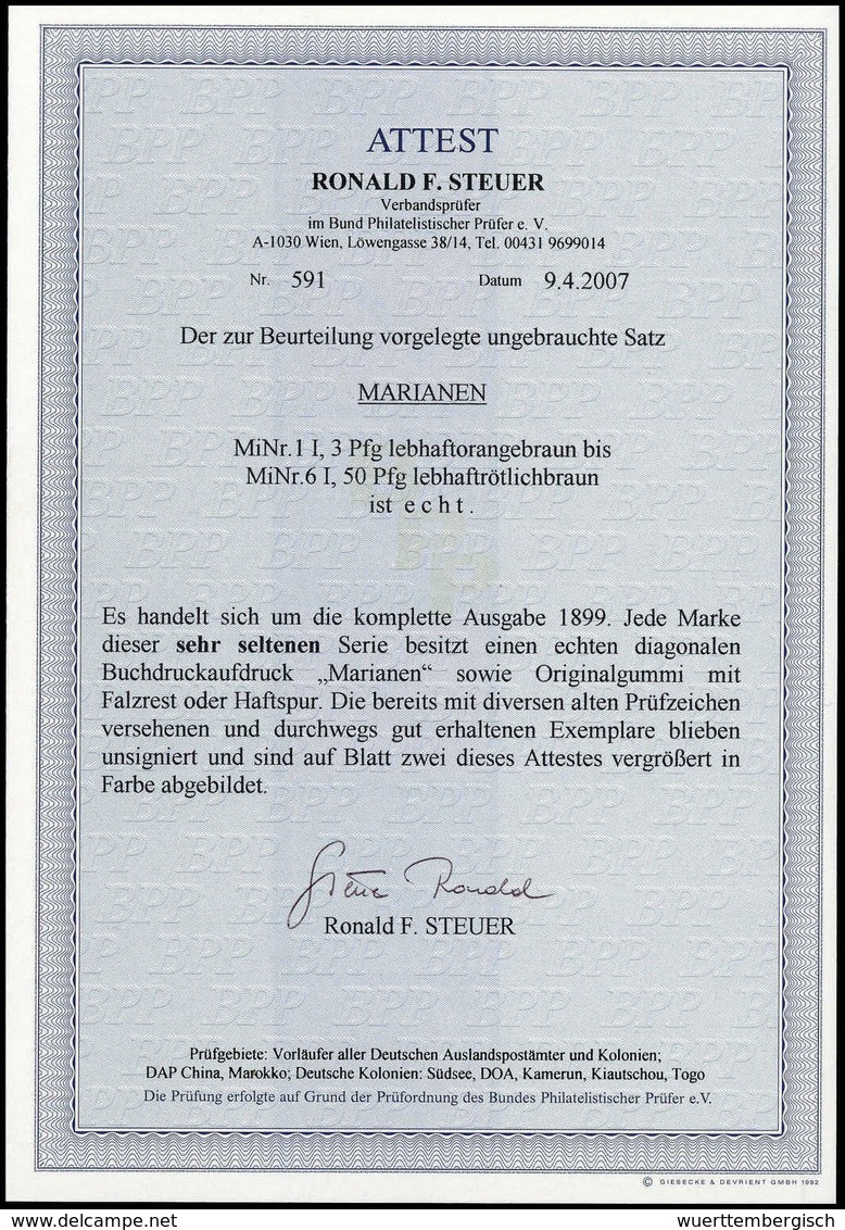 * 3-50 Pfg., Diagonaler Aufdruck, Tadellos Ungebr. Serie In Schöner, Frischer Farbe, Vorzüglicher Zähnung Und Mit Vollst - Sonstige & Ohne Zuordnung