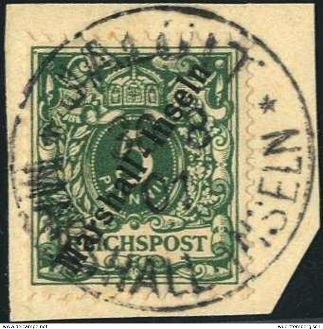 Briefst. 5 Pfg., Plattenfehler CP 467, Tadelloses Bfstk. Mit Vollem, Zweitem Stempel JALUIT 30/8 01. (Michel: 8PF) - Altri & Non Classificati