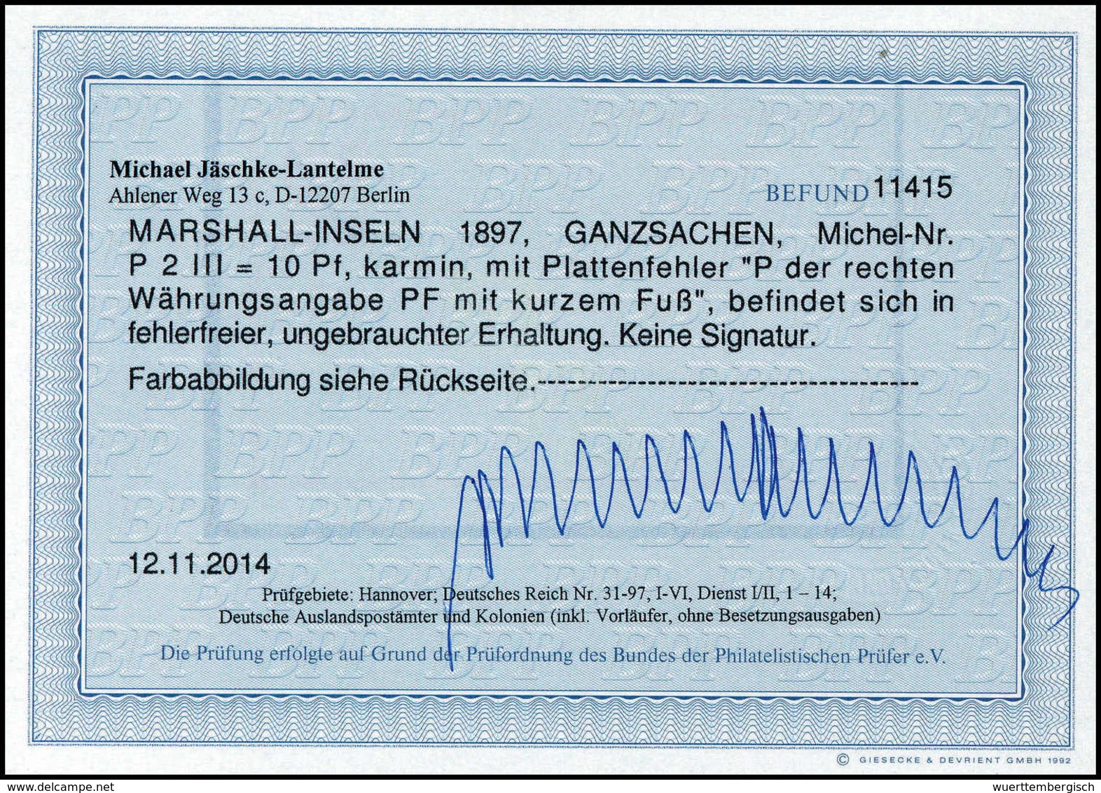 Beleg 10 Pfg., Plattenfehler: "P" Der Rechten Währungsangabe Mit Kurzem Fuß, Tadellos Ungebr. Postkarte, Fotobefund Jäsc - Other & Unclassified