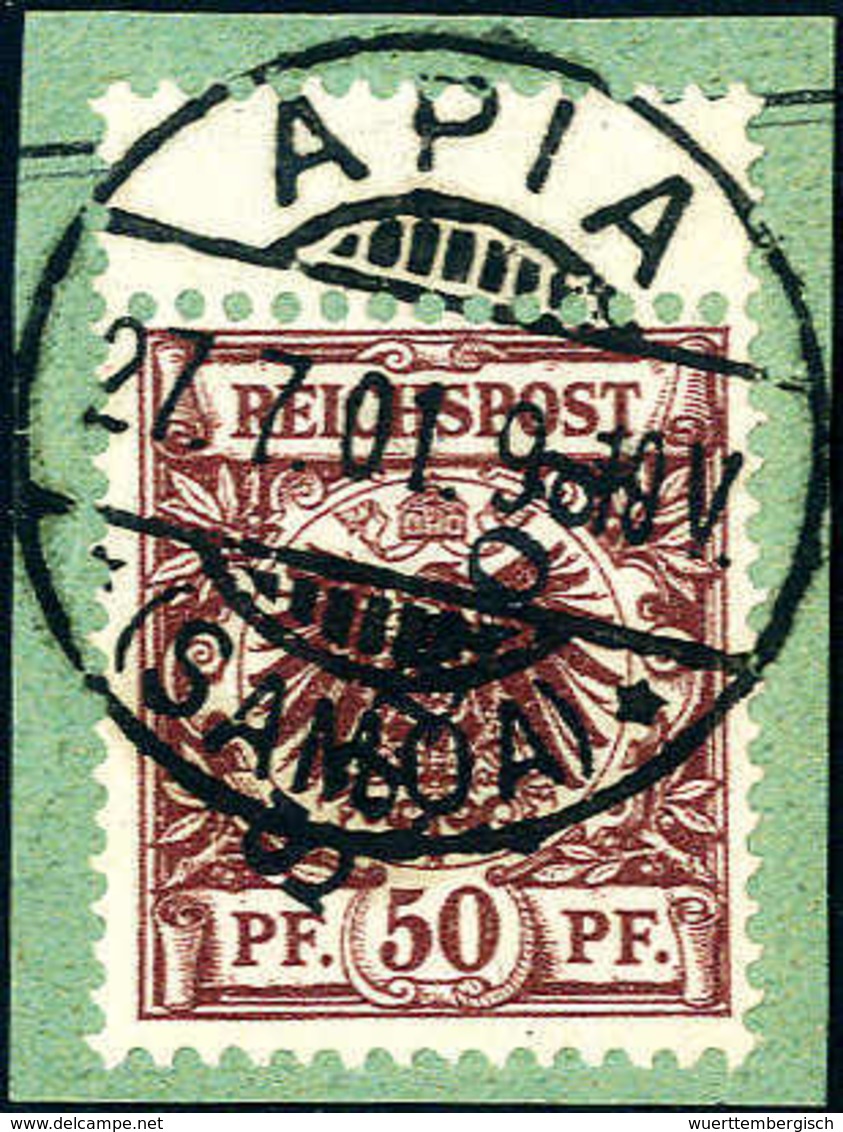 Briefst. 50 Pfg., Tadelloses Exemplar, Oben Mit Zwischensteg Auf Bfstk., Idealer Schweizer Stempel APIA 27/7 01. Auf Die - Sonstige & Ohne Zuordnung