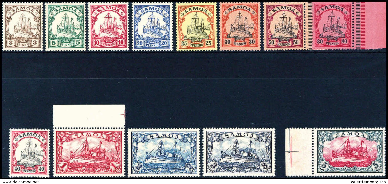 ** 3 Pfg.-5 Mk., Tadellos Postfr. Serie.<br/><b>Katalogpreis: 950,-</b> (Michel: 7/19) - Other & Unclassified