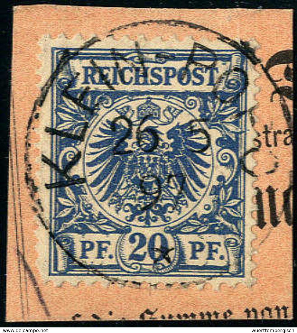 Briefst. 20 Pfg., PA-Abschnitt (1 Z.) Mit Großem Stempel KLEIN-POPO 26/5 97. Diese Stempeltype Ist Auf Der 20 Pfg. Nicht - Autres & Non Classés