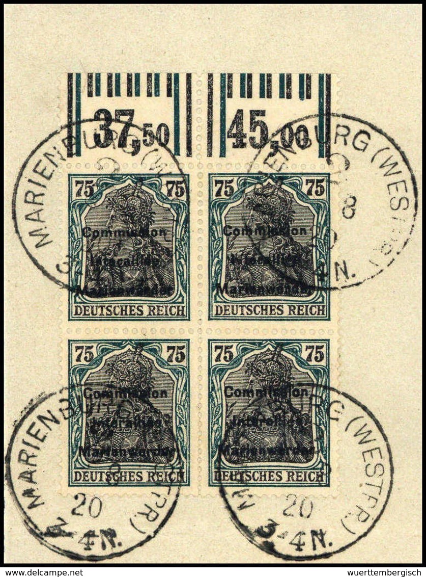 Briefst. 75 Pfg., Tadelloser Oberrand-Viererblock (Abstände 1.4.1 / 1.5.1) Auf Bfstk. (Michel: 18(4)) - Altri & Non Classificati