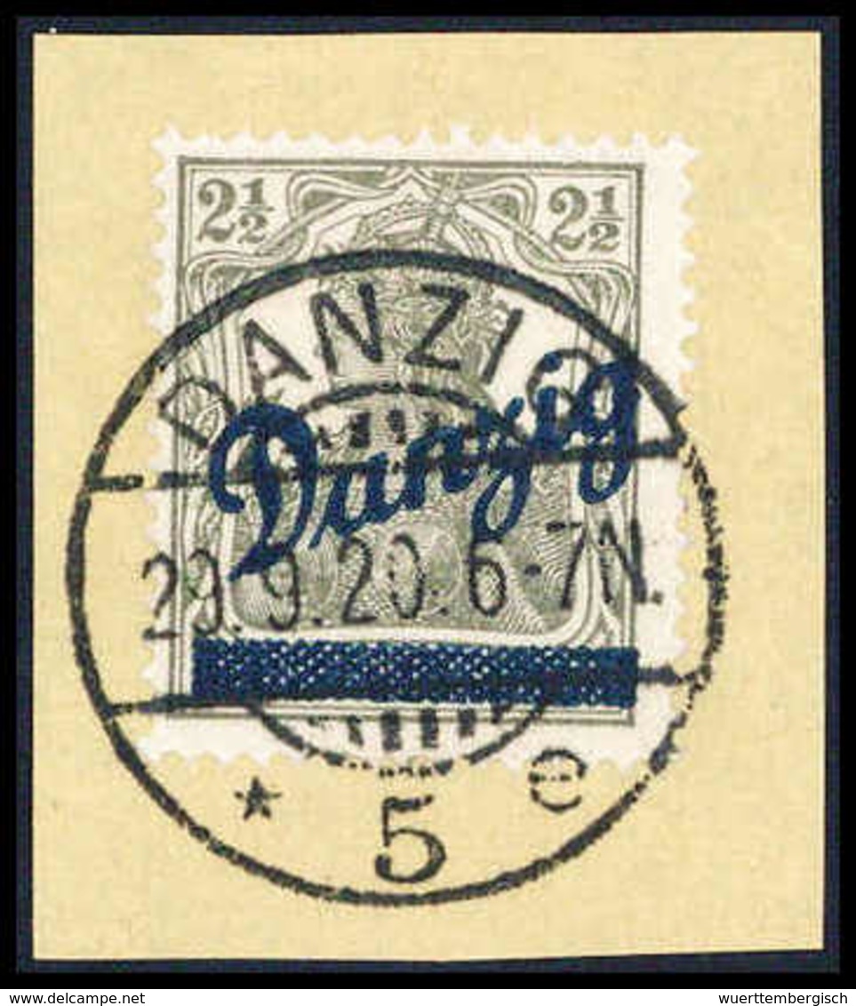 Briefst. 2½ Pfg., Tadelloses Exemplar Mit Ideal Aufges., Zeitgerechtem Stempel DANZIG 5e 29/9 20. Für Hohe Ansprüche, Fo - Autres & Non Classés