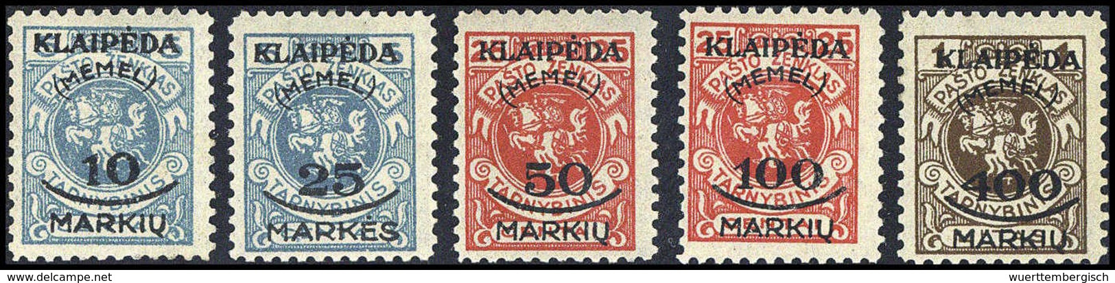 ** 10-400 Mk., Tadellos Postfr. Serie, Sign. Klein BPP.<br/><b>Katalogpreis: 120,-</b> (Michel: 124/28) - Sonstige & Ohne Zuordnung