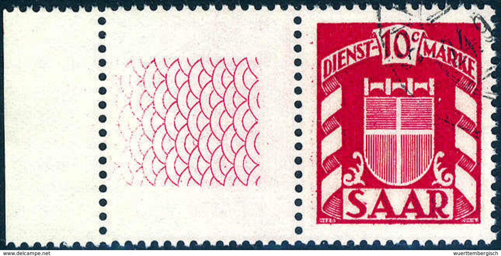 Gest. 10 C., Li. Mit Leerfeld, Tadellos Gestplt., Sign. Hoffmann BPP.<br/><b>Katalogpreis: 90,-</b> (Michel: 33L) - Altri & Non Classificati