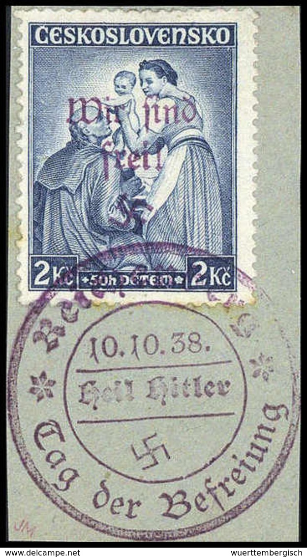 Briefst. 2+50 H. (Kinderhilfe 1936), Tadelloses Exemplar Auf Bfstk. Mit Sauber Aufges. Violettem Befreiungsstempel REICH - Autres & Non Classés