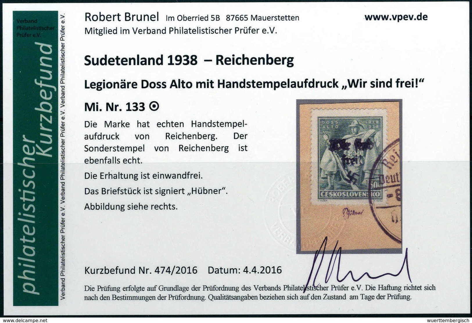 Briefst. 50 H., Tadelloses Bfstk., Sign. Hübner, Fotobefund Brunel.<br/><b>Katalogpreis: 300,-</b> (Michel: 133) - Sonstige & Ohne Zuordnung