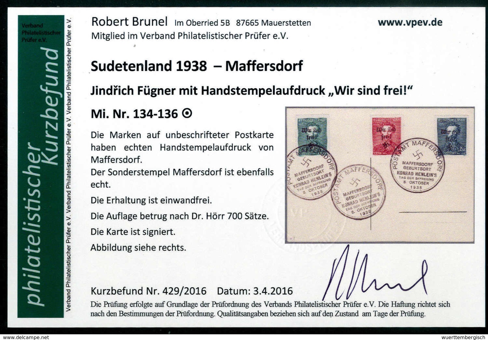 Beleg 50 H. Mit 1 Und 2 Kc. Auf Tadelloser Blankokarte Mit SST Vom 8.10.1938, Fotobefund Brunel. (Michel: 134,135,136) - Other & Unclassified