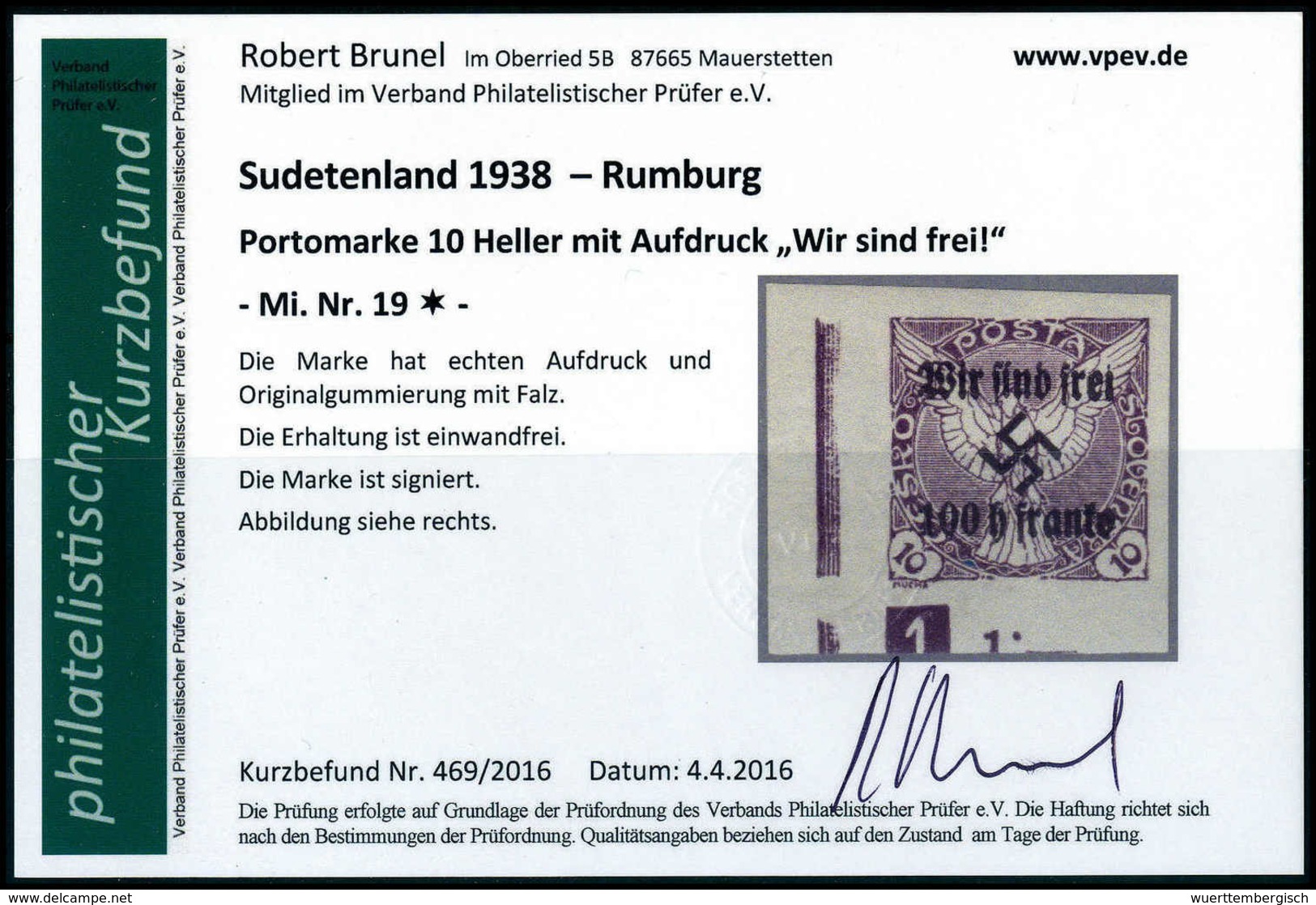 * 100 A. 10 H., Tadellos Ungebr. Bogenecke Li. Unten Mit Negativer Und Positiver Platten-Nr."1" Nebeneinander. In Dieser - Other & Unclassified