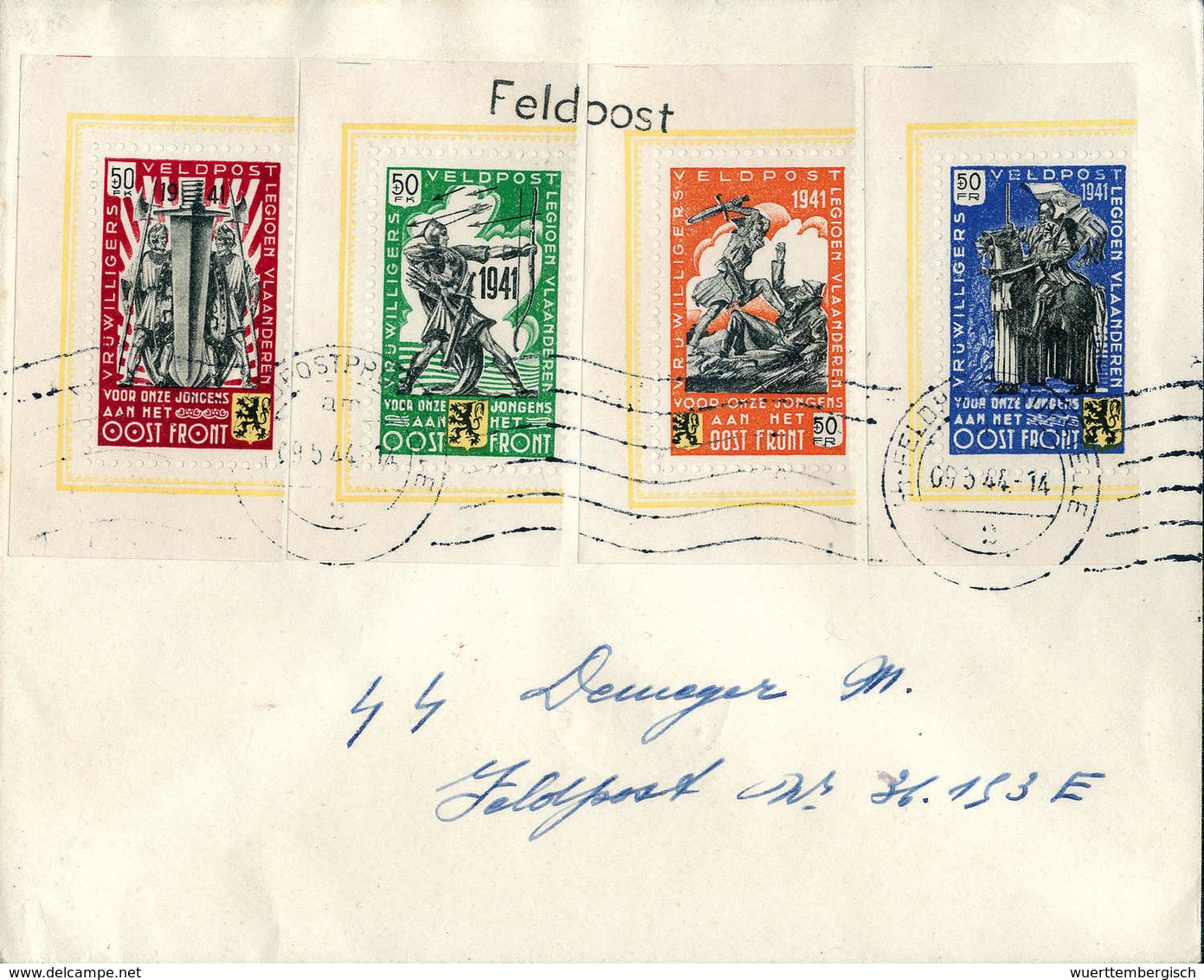 Beleg Ostfront, Serie In Bogenrandstücken Auf Sammlerbrief Mit Feldpost-Maschinenstempel Vom 9.5.44.<br/><b>Katalogpreis - Altri & Non Classificati