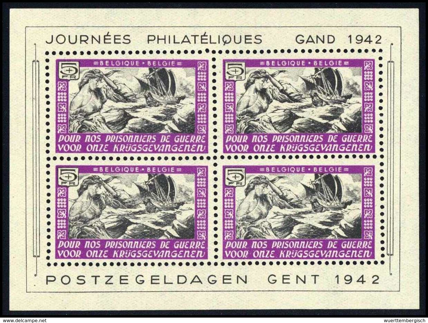 ** Genter Philatelistentag, Tadellos Postfr. Kleinbogenserie.<br/><b>Katalogpreis: 200,-</b> (Michel: XXI/XIV(4)) - Sonstige & Ohne Zuordnung