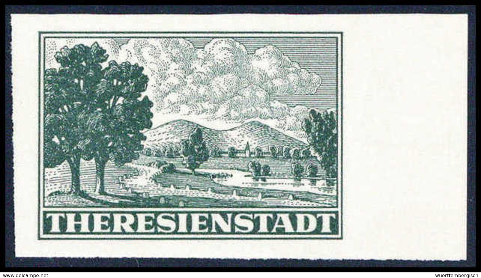 ** Theresienstadt, Abart: Ungezähnt, Tadellos Postfr., Re. Randstück, Fotobefund Pfeiffer.<br/><b>Katalogpreis: 600,-</b - Autres & Non Classés