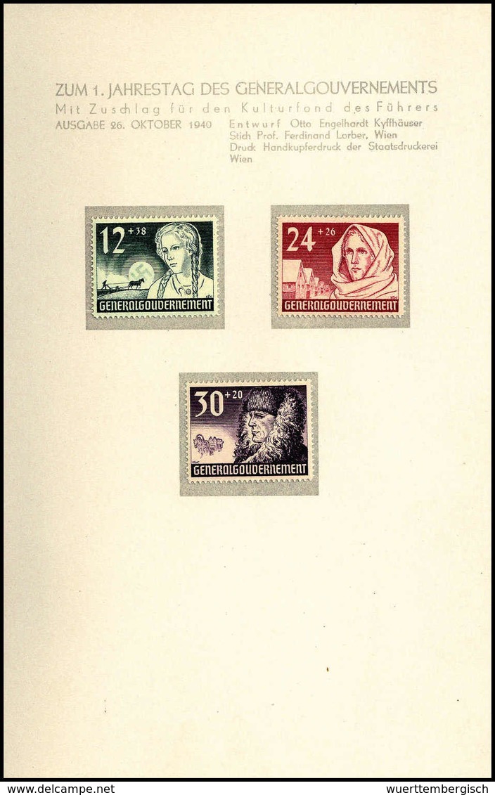 1940, Amtliches Geschenkheft Mit Den Serien Mi.40-51, 56-58, 96-100, 101-03 Und 113-16, Rotbedruckter Karton Mit Weinrot - Other & Unclassified