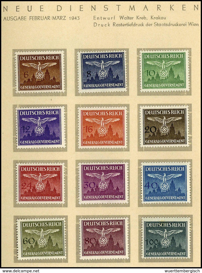 1943, Amtliches Geschenkheft Mit Den Marken Des Jahrgangs Inkl. Dienstserie Und Die Verwendeten Sonderstempel, Büttenpap - Autres & Non Classés