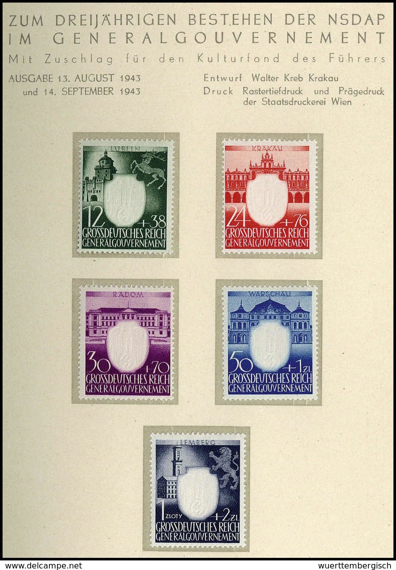 1943, Amtliches Geschenkheft Mit Den Marken Des Jahrgangs Inkl. Dienstserie Und Die Verwendeten Sonderstempel, Büttenpap - Altri & Non Classificati