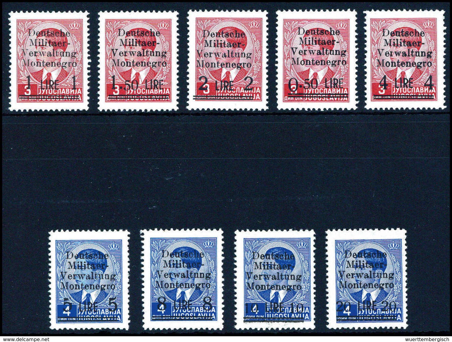 ** 0,50-20 L., Postfr. Serie (Mi.5 Und 6 Min. Unreg. Zhg.).<br/><b>Katalogpreis: 500,-</b> (Michel: 1/9) - Other & Unclassified