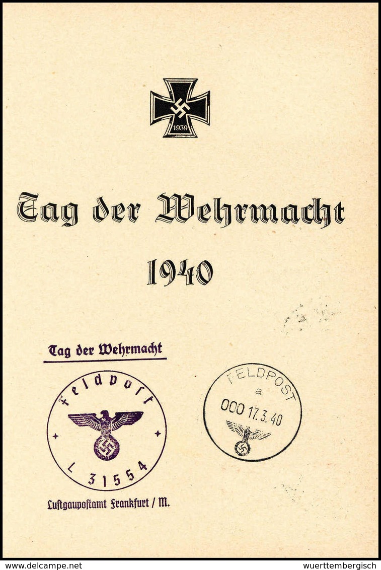 Beleg FELDPOST "a" 17/3 40 Auf "Rommel-Gedenkblatt" Mit Vierländer-Frankatur Und Faksimilierter Unterschrift Des General - Altri & Non Classificati