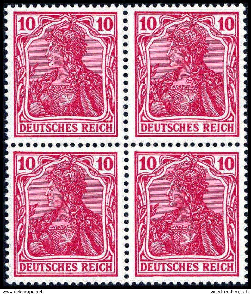 ** 10 Pfg., Tadellos Postfr. Viererblock.<br/><b>Katalogpreis: 48,-</b> (Michel: 4A(4)) - Autres & Non Classés