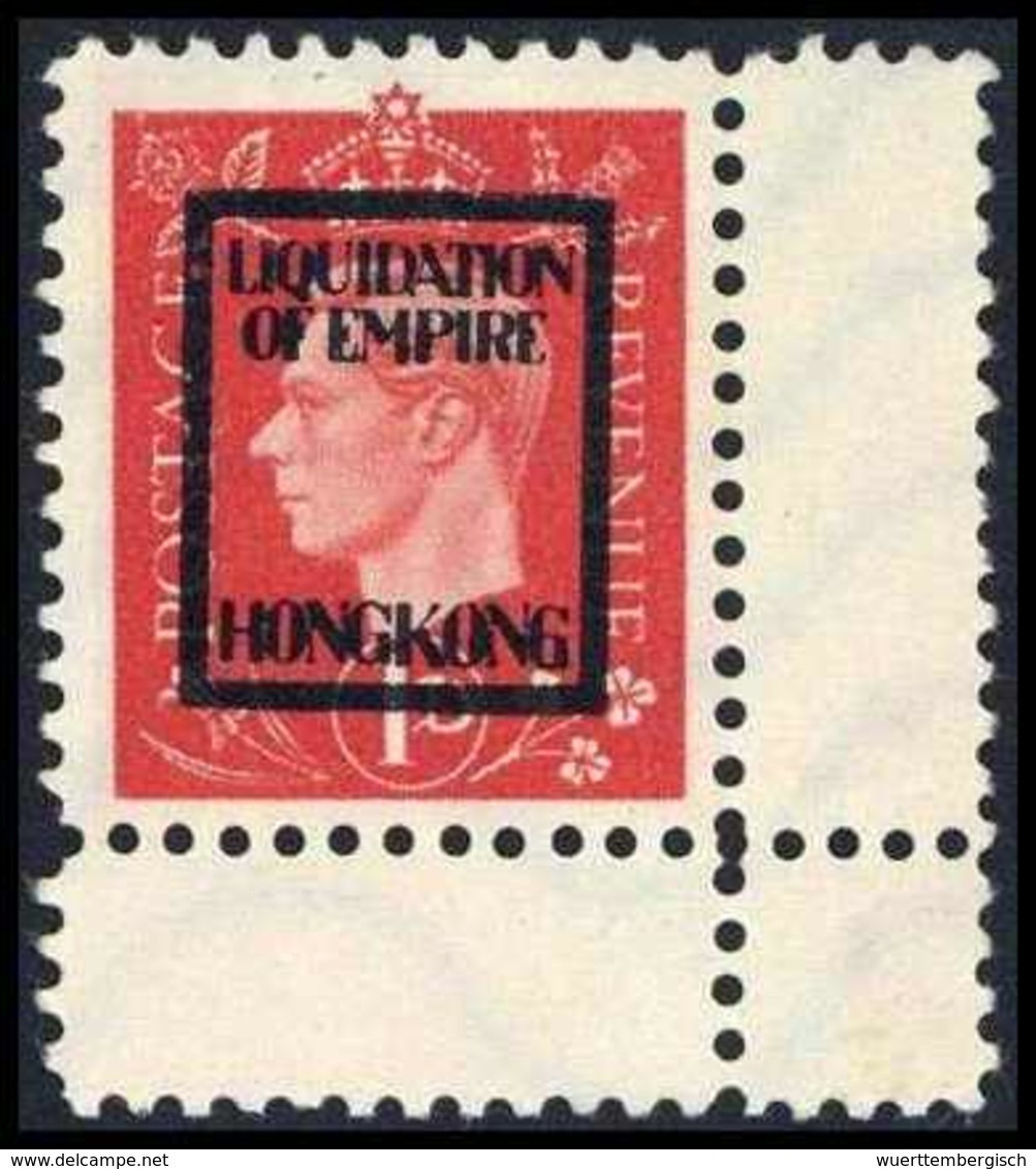 O. Gummi Hongkong 1 P., Tadellos Ungebr. Bogenecke Re. Unten O.G., Sign.<br/><b>Katalogpreis: 140,-+</b> (Michel: 10IVh) - Other & Unclassified