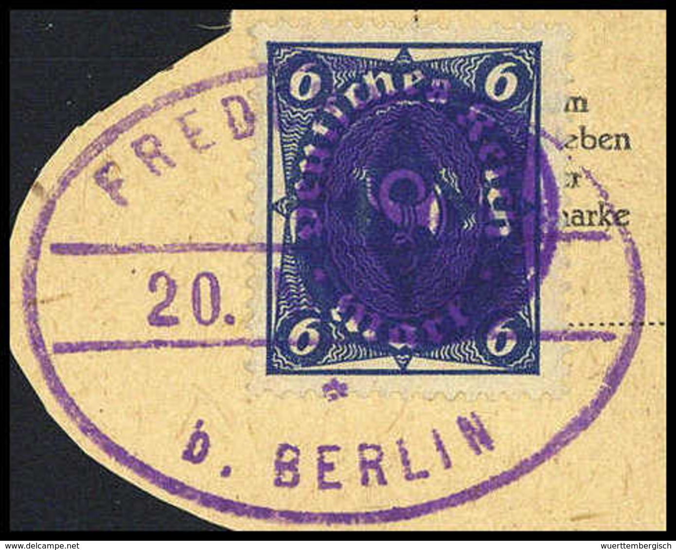 Briefst. 6 Pfg. A. 6 Mk., Tadelloses Bfstk. Mit Vollem Stempel FREDERSDORF, Sign. Zierer BPP.<br/><b>Katalogpreis: 120,- - Sonstige & Ohne Zuordnung