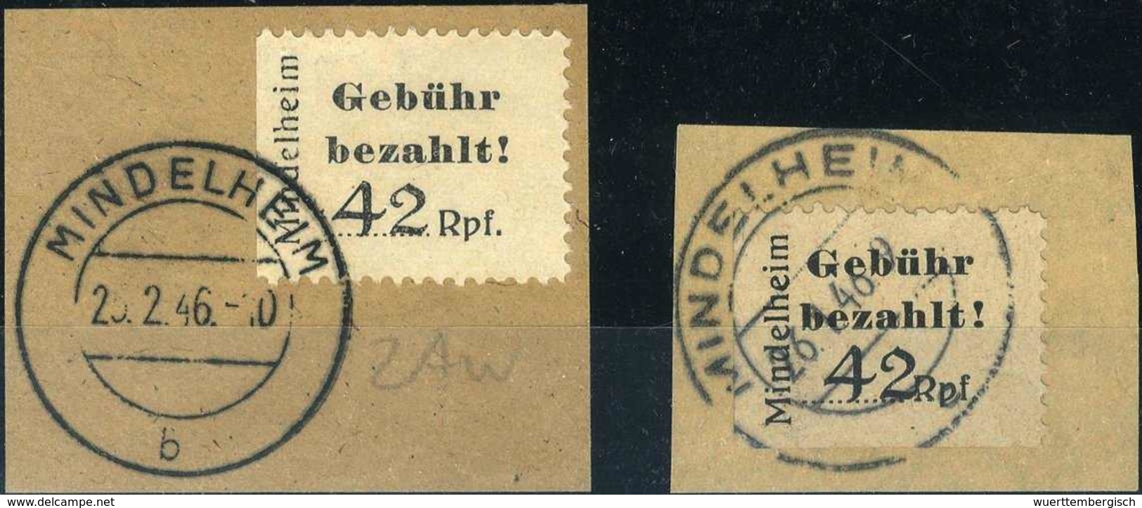 Briefst. Gebührenzettel 42 Pfg., Weißes Und Graues Papier, Tadellose Bfstke.<br/><b>Katalogpreis: 240,-</b> (Michel: 2A( - Altri & Non Classificati