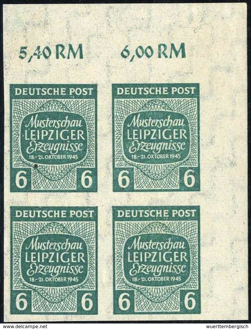 ** 6 Pfg., Ungez., Tadellos Postfr. Viererblock Aus Der Re. Oberen Bogenecke.<br/><b>Katalogpreis: 6oo,-</b> (Michel: 12 - Autres & Non Classés