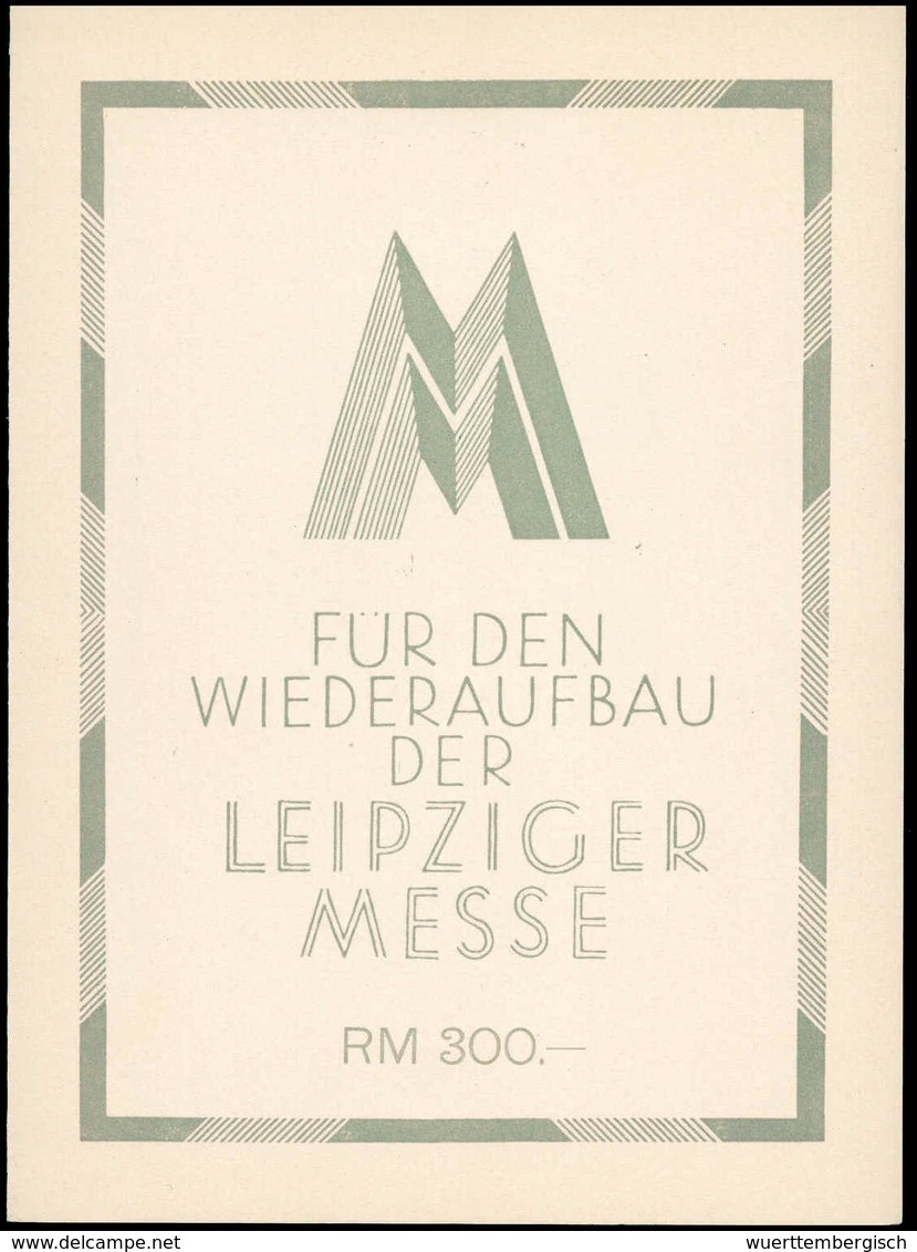 O. Gummi Leipziger-Messe-Großblock Mit SST Im Unteren Rand In Schutzhülle.<br/><b>Katalogpreis: 500,-</b> (Michel: Bl.5S - Autres & Non Classés