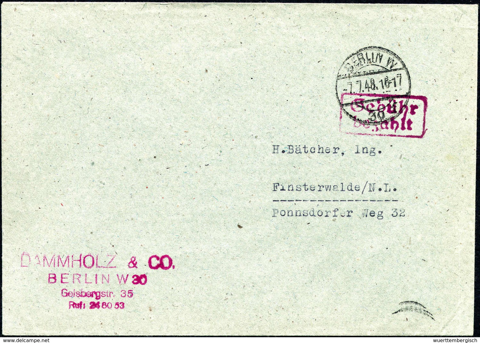 1948, Zwölf Briefe Mit Gebühr-Bezahlt- Bzw. Absender-Freistempel, Dabei Seltene Provisorien, U.a. BERLIN-WEIDMANNSLUST 1 - Autres & Non Classés