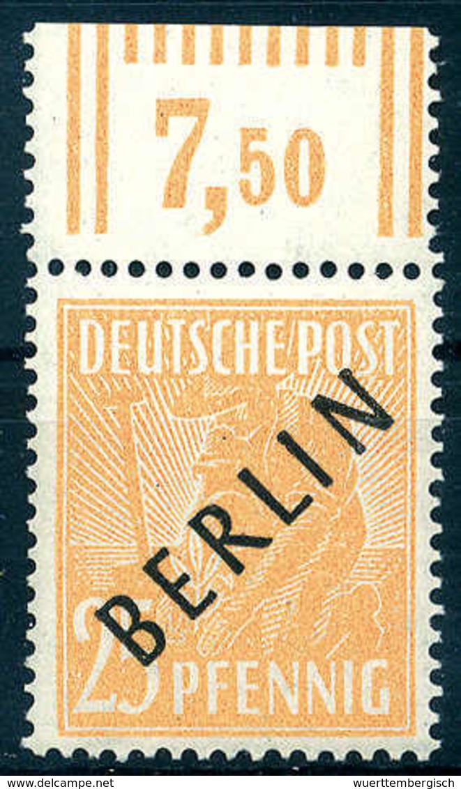 ** 25 Pfg., Tadellos Postfr. Vom Oberrand Im Walzendruck, Sign. Schlegel BPP.<br/><b>Katalogpreis: 150,-</b> (Michel: 10 - Altri & Non Classificati