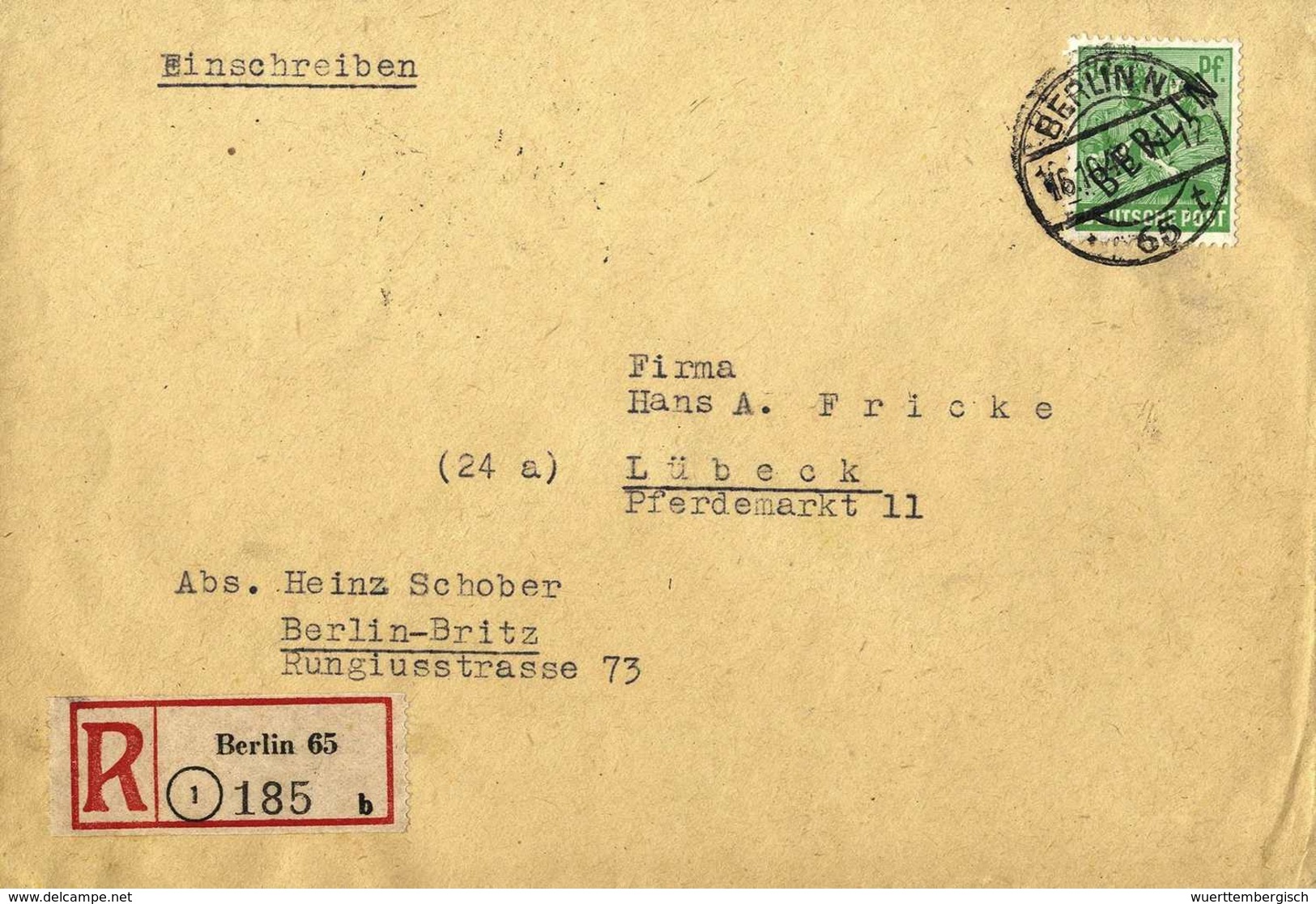 Beleg 84 Pfg., EF Auf Tadellosem, Portoger. R-Brief Von Berlin.<br/><b>Katalogpreis: 240,-</b> (Michel: 16) - Autres & Non Classés