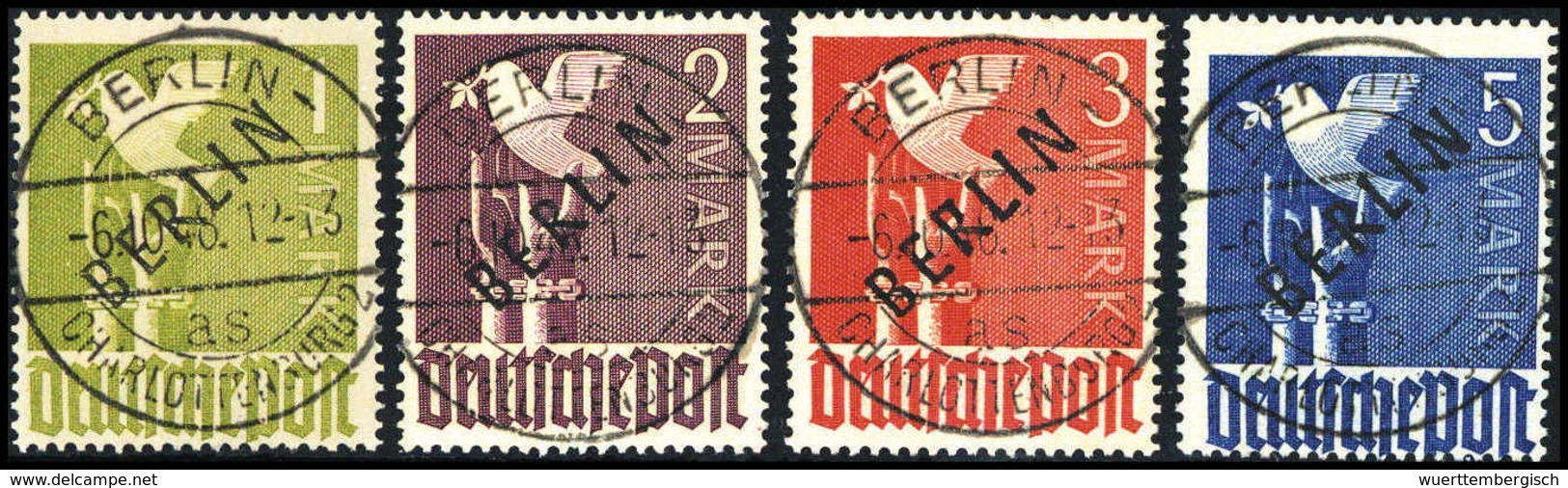 Gest. 1-5 Mk., Vier Tadellose Werte Mit Je Zentr. Aufges. Stempel BERLIN CHARLOTTENBURG 2, Sign. Schlegel BPP.<br/><b>Ka - Sonstige & Ohne Zuordnung