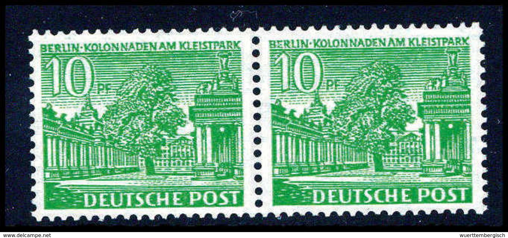 ** 10 Pfg., Rollenmarke, Tadellos Postfr. Waagr. Paar, Sign. Schmidl.<br/><b>Katalogpreis: 190,-</b> (Michel: 47II(R)) - Autres & Non Classés