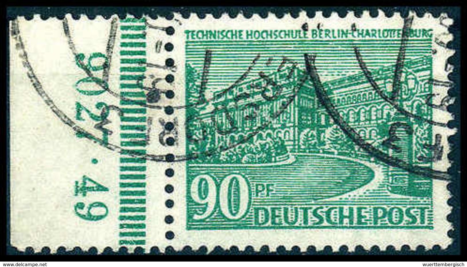 Gest. 90 Pfg., Tadellos Gestplt. Vom Li. Bogenrand Mit Kpl. HAN "9027.49".<br/><b>Katalogpreis: 500,-</b> (Michel: 56HAN - Sonstige & Ohne Zuordnung