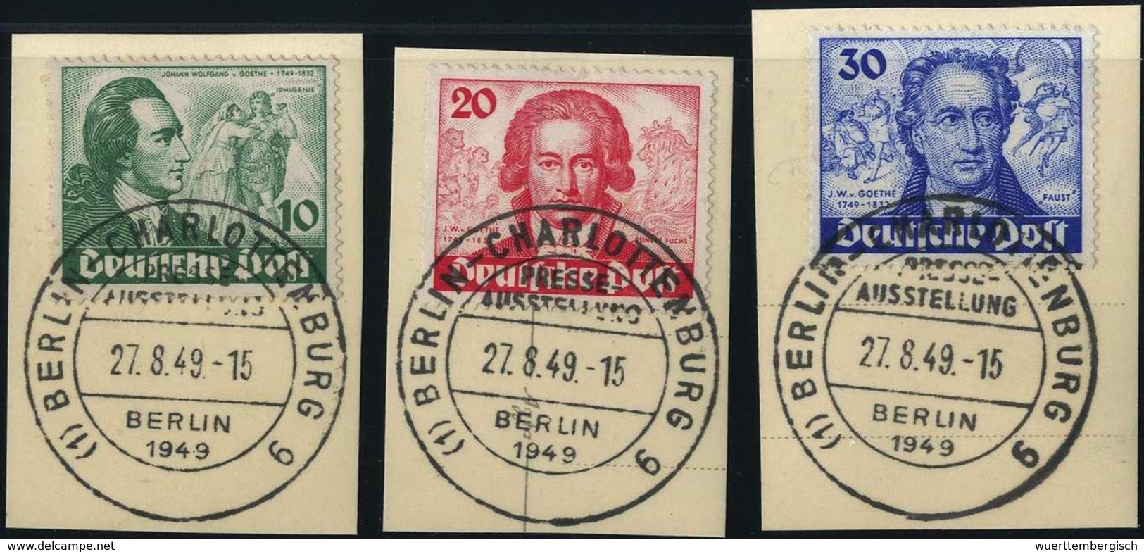 Briefst. Goethe, Tadellose Serie Auf Einheitl. Perfekt Gestplt. Bfstkn.<br/><b>Katalogpreis: 180,-</b> (Michel: 61/63) - Other & Unclassified