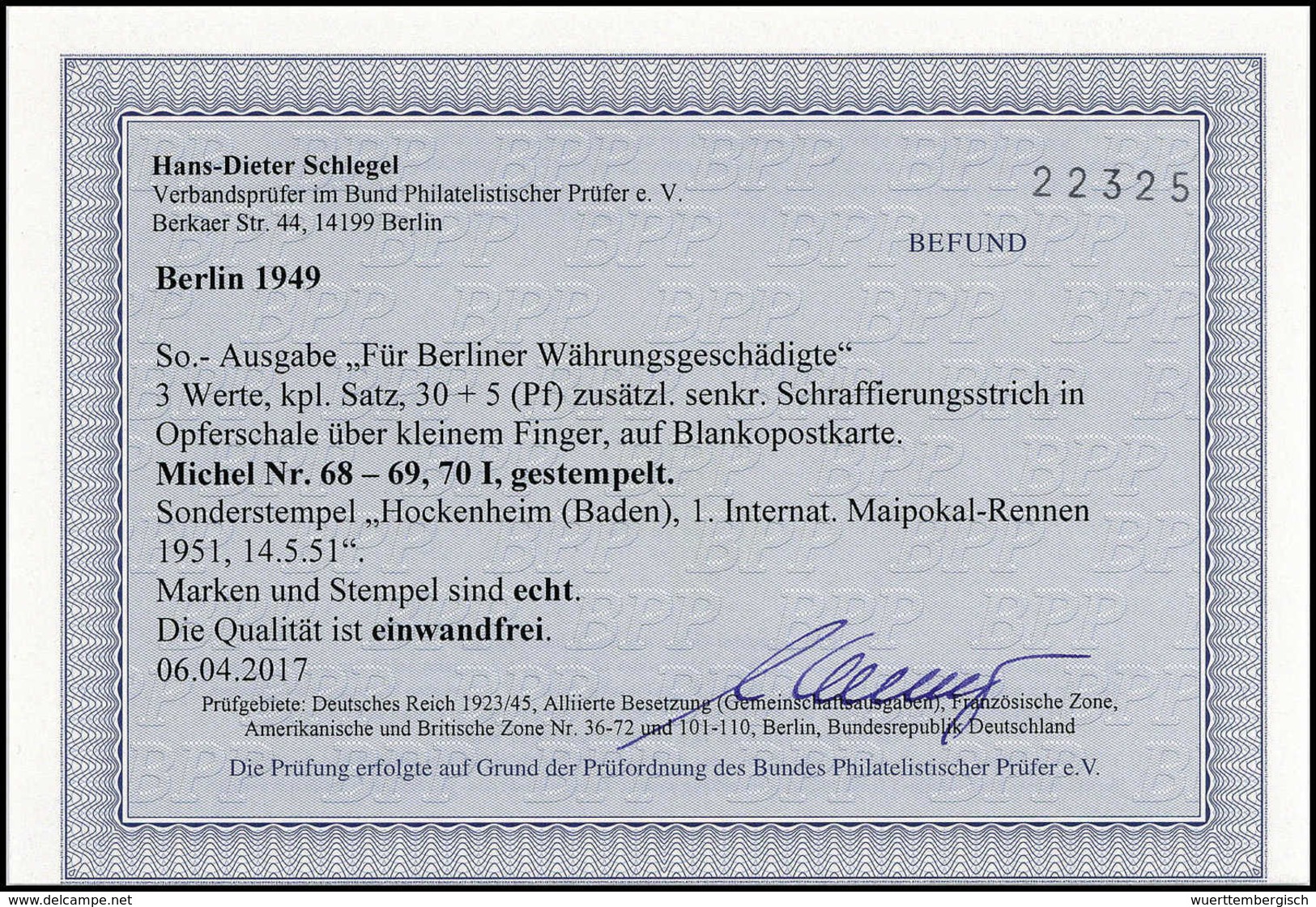 Beleg Währungsgeschädigte, Kpl. Serie Rs. Auf Tadelloser Postkarte Mit SST, Dabei 30 Pfg. Mit Plattenfehler I, Fotobefun - Autres & Non Classés