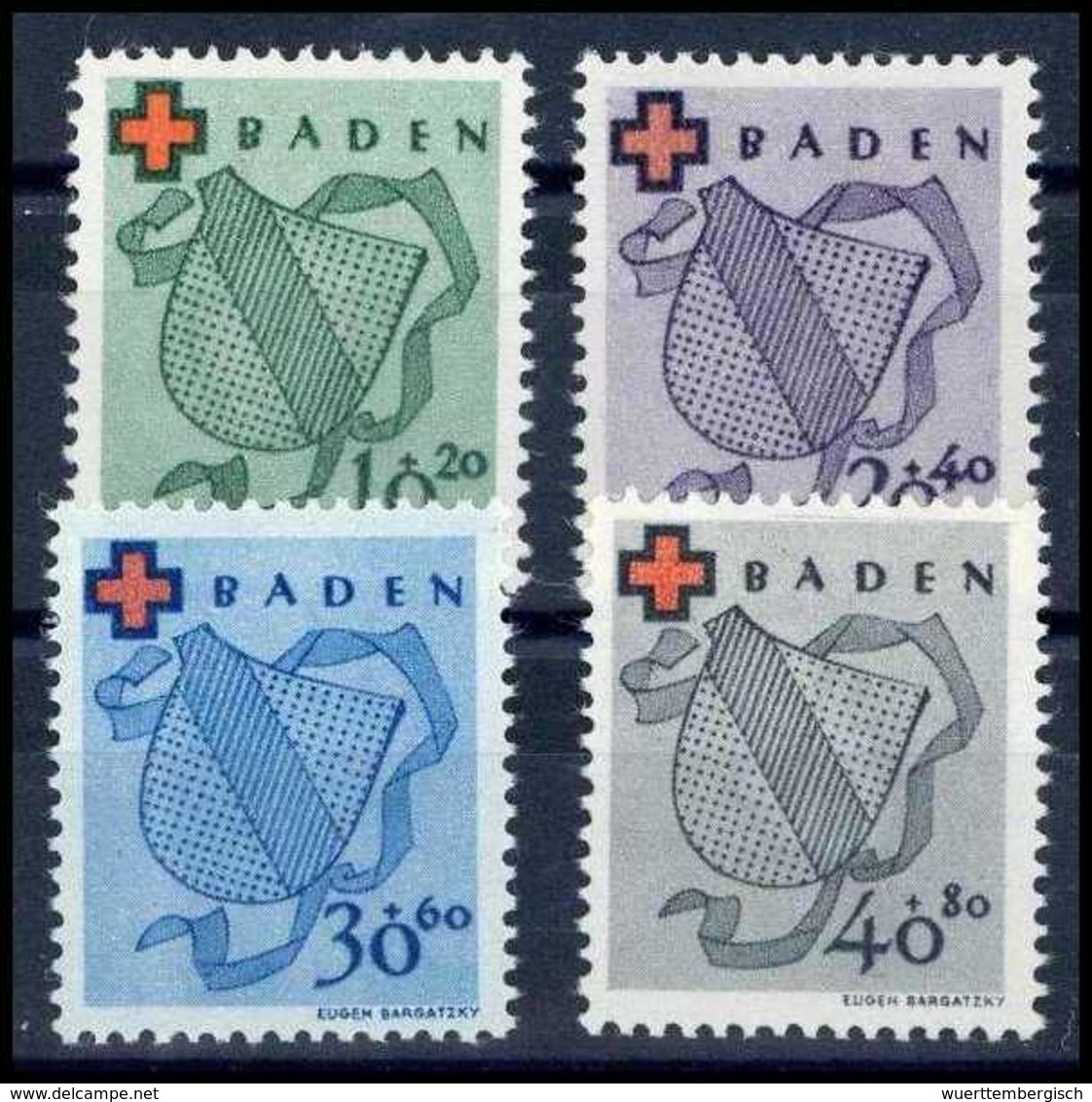 **/o. Gummi Rotes Kreuz, Tadellos Postfr. Serie, Dazu Der Block.<br/><b>Katalogpreis: 220,-</b> (Michel: 42/45,Bl.2I/I) - Other & Unclassified