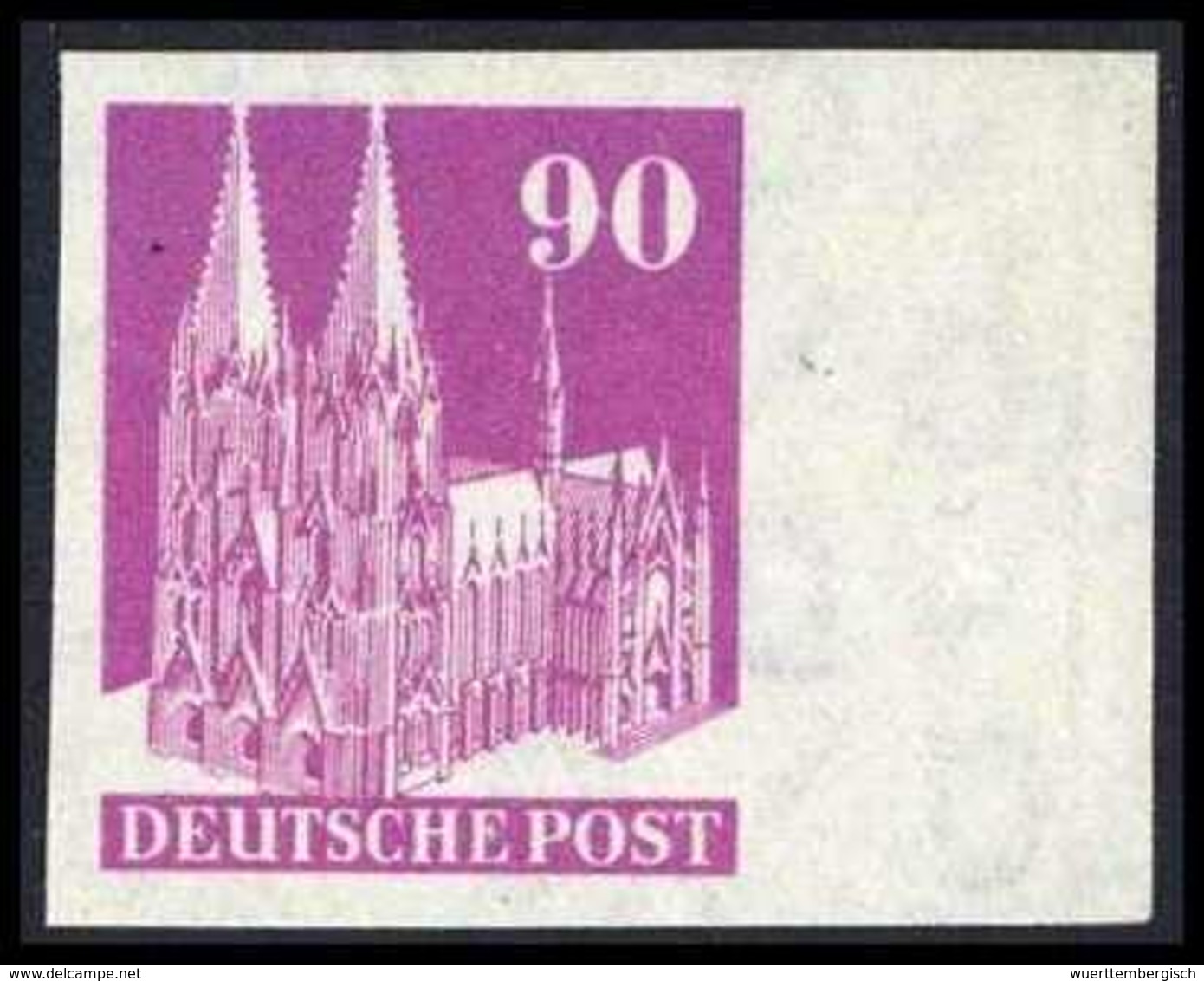 ** 90 Pfg., Abart: Ungezähnt, Tadellos Postfr., Re. Randstück.<br/><b>Katalogpreis: 200,-</b> (Michel: 96IVWU) - Other & Unclassified