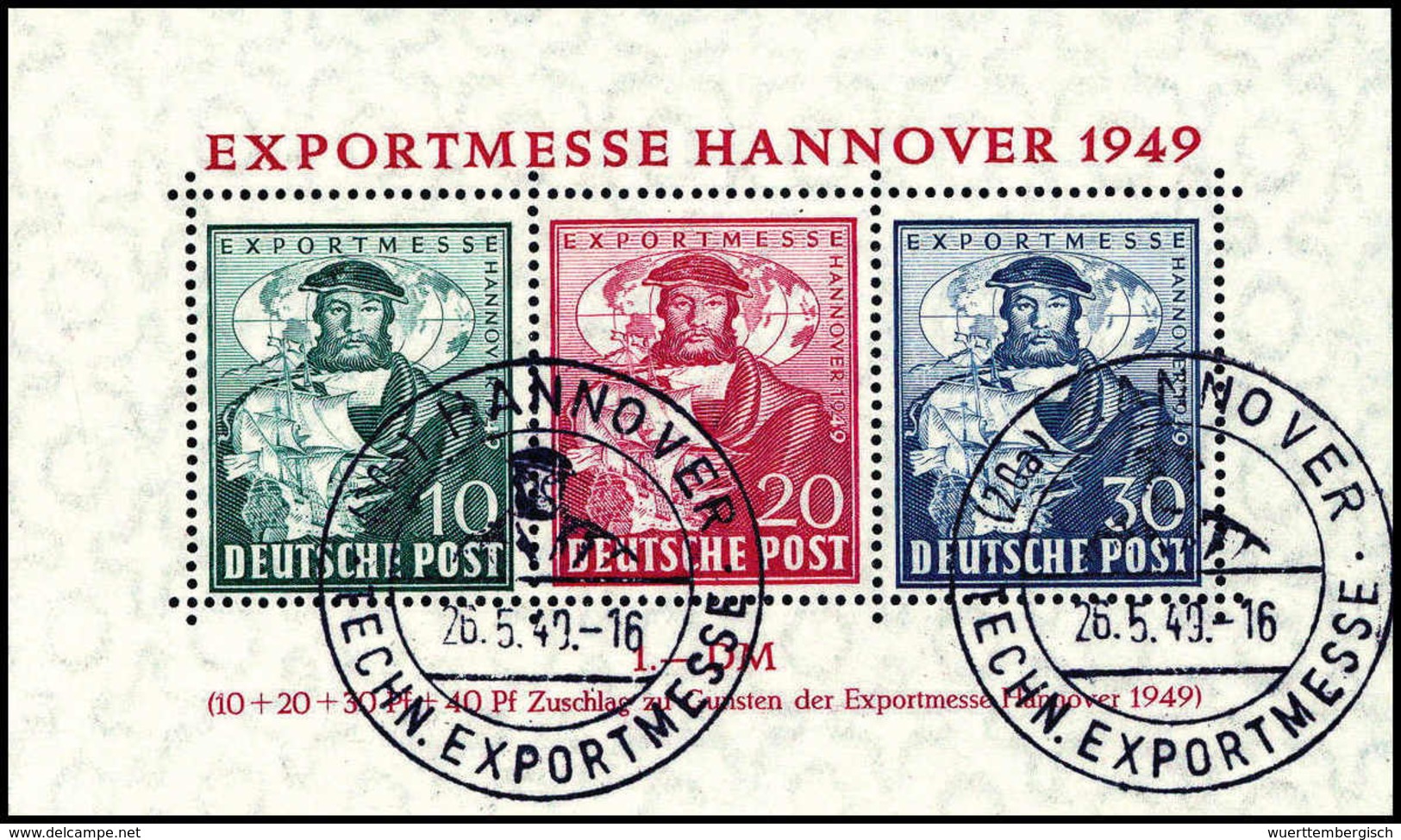 Gest. Hannovermesse-Block, Tadellos Mit SST.<br/><b>Katalogpreis: 250,-</b> (Michel: Bl.1a) - Altri & Non Classificati