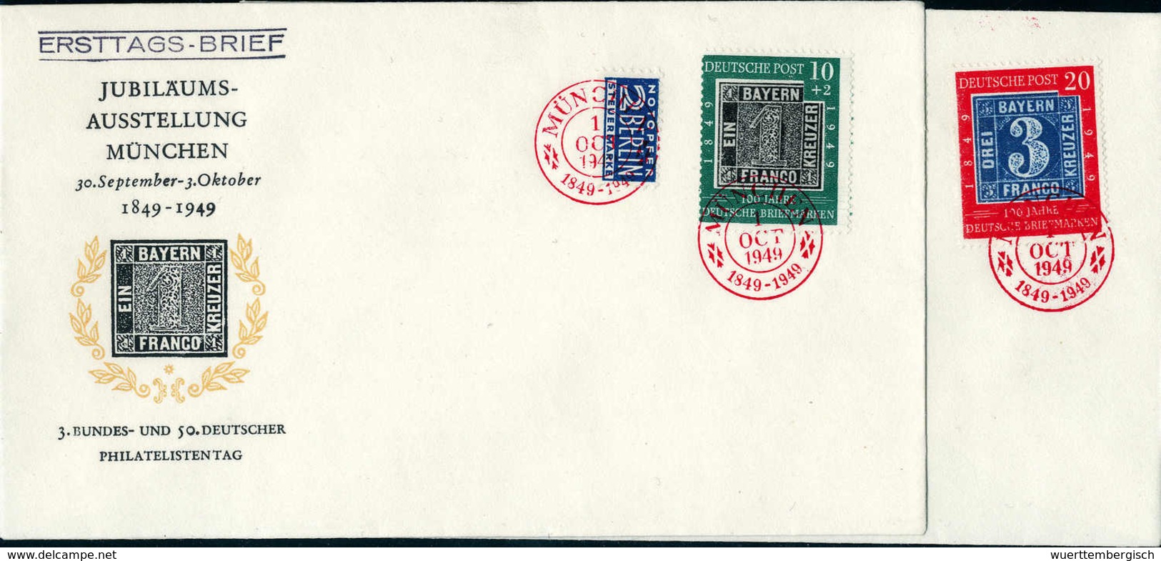 Beleg Tag Der Briefmarke, Serie Auf Drei Tadellosen Blankobriefen Mit Je Roten SST.<br/><b>Katalogpreis: 140,-</b> (Mich - Other & Unclassified