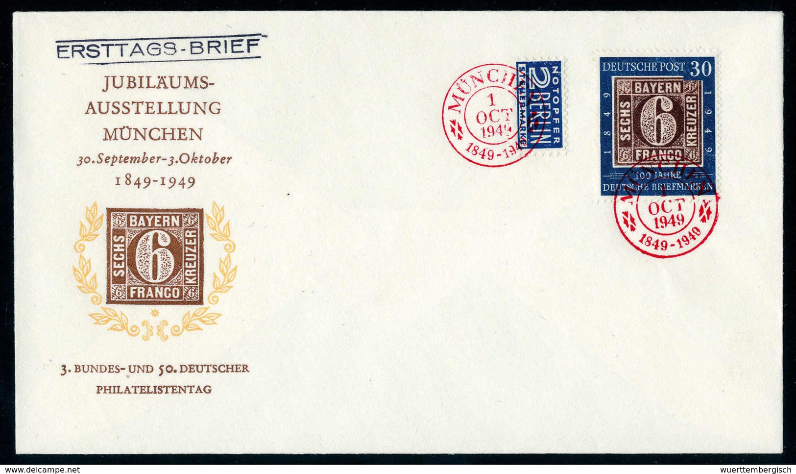 Beleg Tag Der Briefmarke, Serie Auf Drei Tadellosen Blankobriefen Mit Je Roten SST.<br/><b>Katalogpreis: 140,-</b> (Mich - Altri & Non Classificati