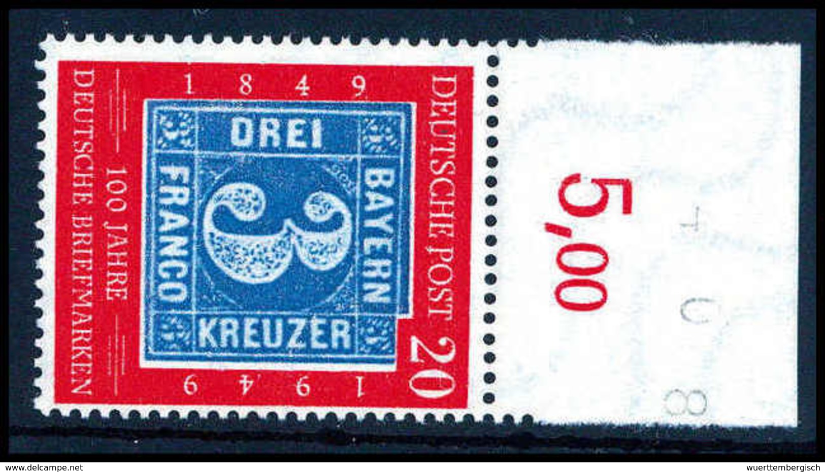 ** 20 Pfg., Abart II, Tadellos Postfr. Oberrandstück, Sign. Schlegel BPP.<br/><b>Katalogpreis: 180,-</b> (Michel: 114II) - Autres & Non Classés