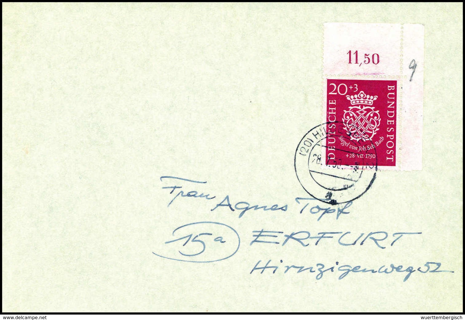 20 Pfg. Aus Der Re. Ob. Bogenecke Als EF Auf Tadellosem Portoger. FDC, Sign. Schlegel BPP. (Michel: 122) - Altri & Non Classificati