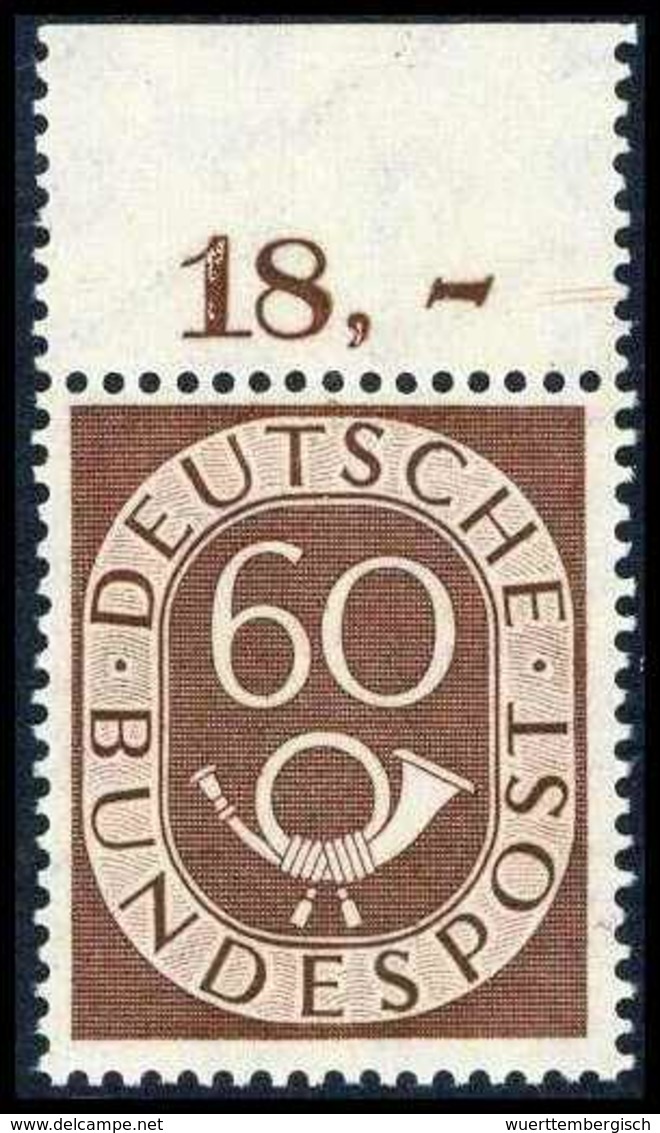 ** 60 Pfg., Tadellos Postfr. Oberrandstück (Falzrest Im Rand).<br/><b>Katalogpreis: 150,-+</b> (Michel: 135) - Autres & Non Classés