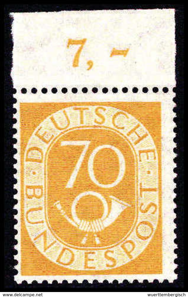 ** 70 Pfg., Tadellos Postfr. Oberrandstück (Falzrest Im Rand).<br/><b>Katalogpreis: 500,-+</b> (Michel: 136) - Autres & Non Classés