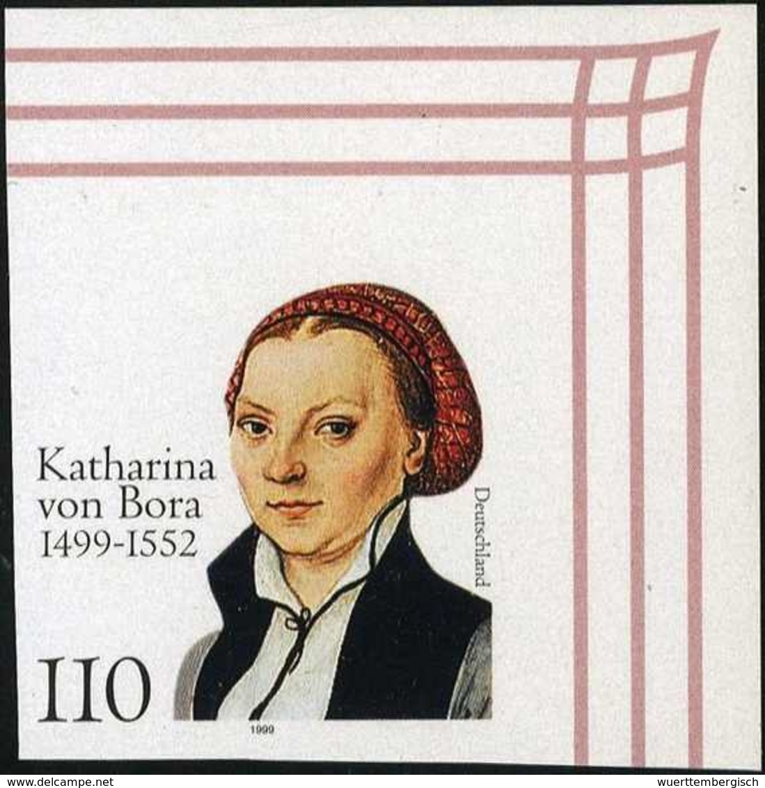 ** Katharina Von Bora, Abart: Ungezähnt, Tadellos Postfrische Bogenecke Re. Oben.<br/><b>Katalogpreis: 400,-</b> (Michel - Other & Unclassified