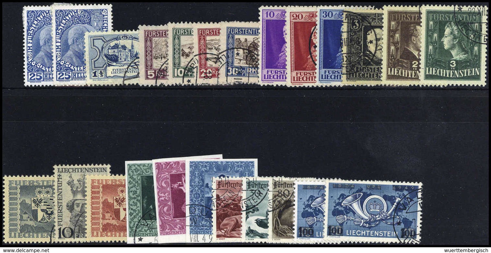 LIECHTENSTEIN - 1912/55, Saubere Partie Von Fast Nur Gestplt. Ausgaben In Tadelloser Erhaltung. Kat.-Wert: 1.998,-Euro. - Autres & Non Classés