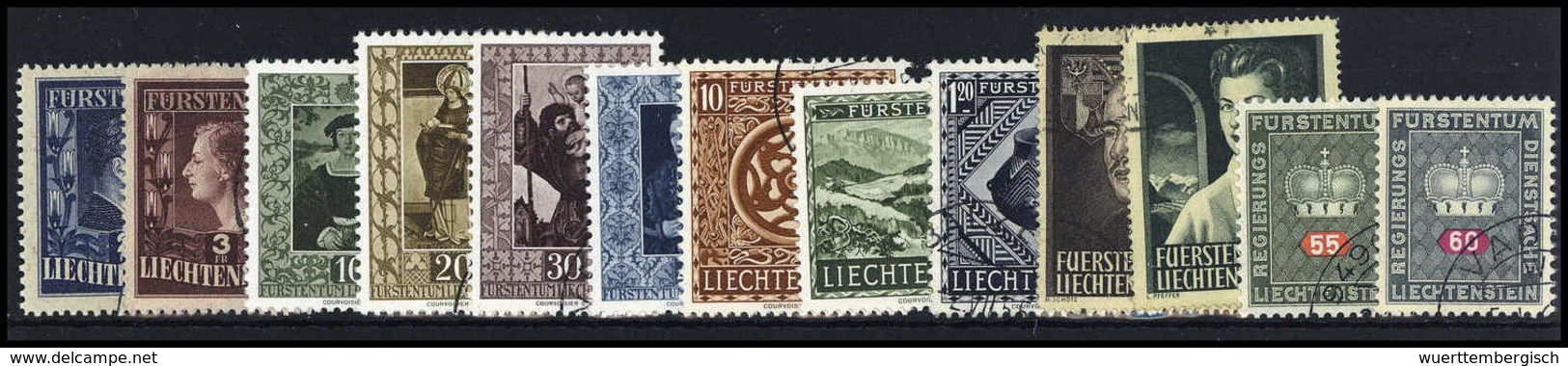 LIECHTENSTEIN - 1912/55, Saubere Partie Von Fast Nur Gestplt. Ausgaben In Tadelloser Erhaltung. Kat.-Wert: 1.998,-Euro. - Autres & Non Classés